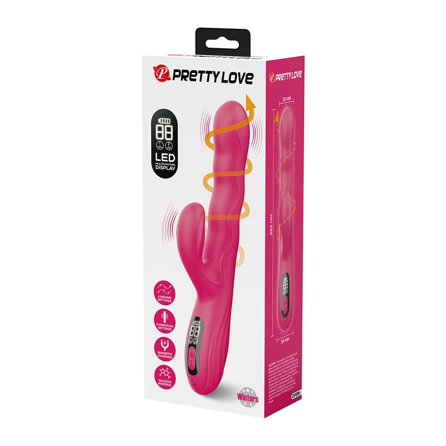 PRETTY LOVE - VIBRATORE A CONIGLIO MULTIFUNZIONE INVERNALE CON DISPLAY LED ROSA